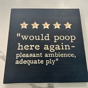 11x11 solid wood bathroom sign